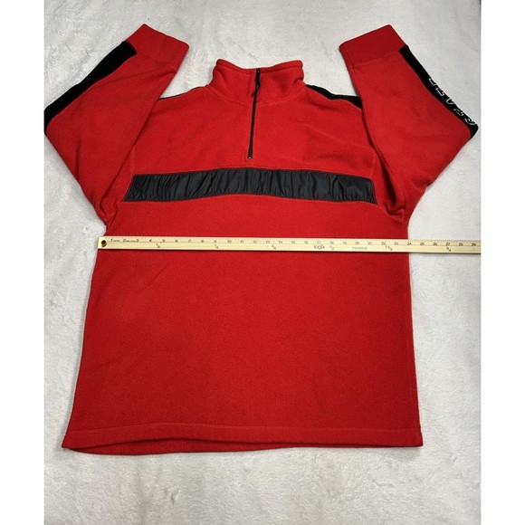 Vtg Pro Edge Ohio State Buckeyes Red Fleeve 1/4 Zip Sweater Jacket Size Large - Picture 4 of 7